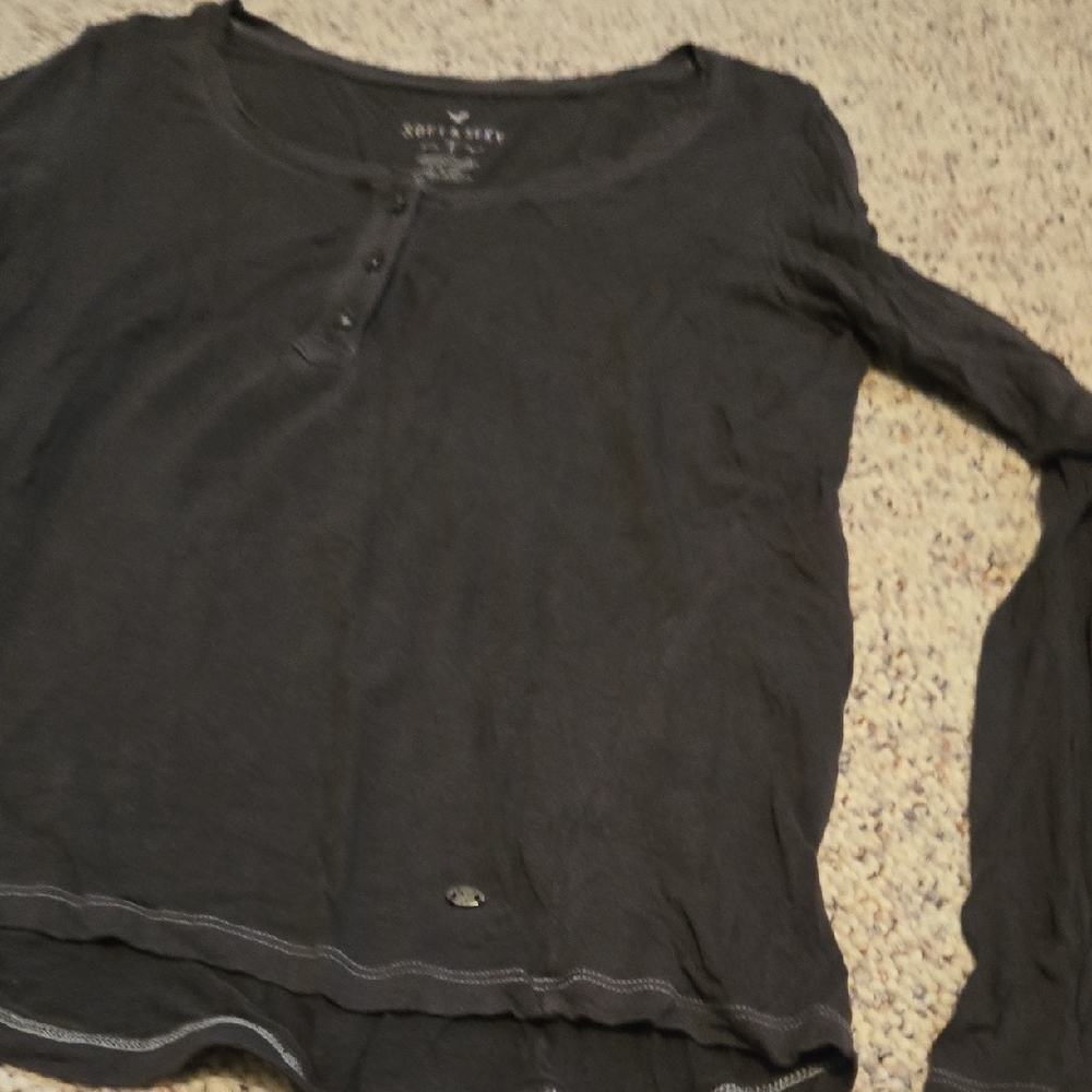American Eagle Outfitters Charcoal Long Sleeve Tee - Picture 5 of 5